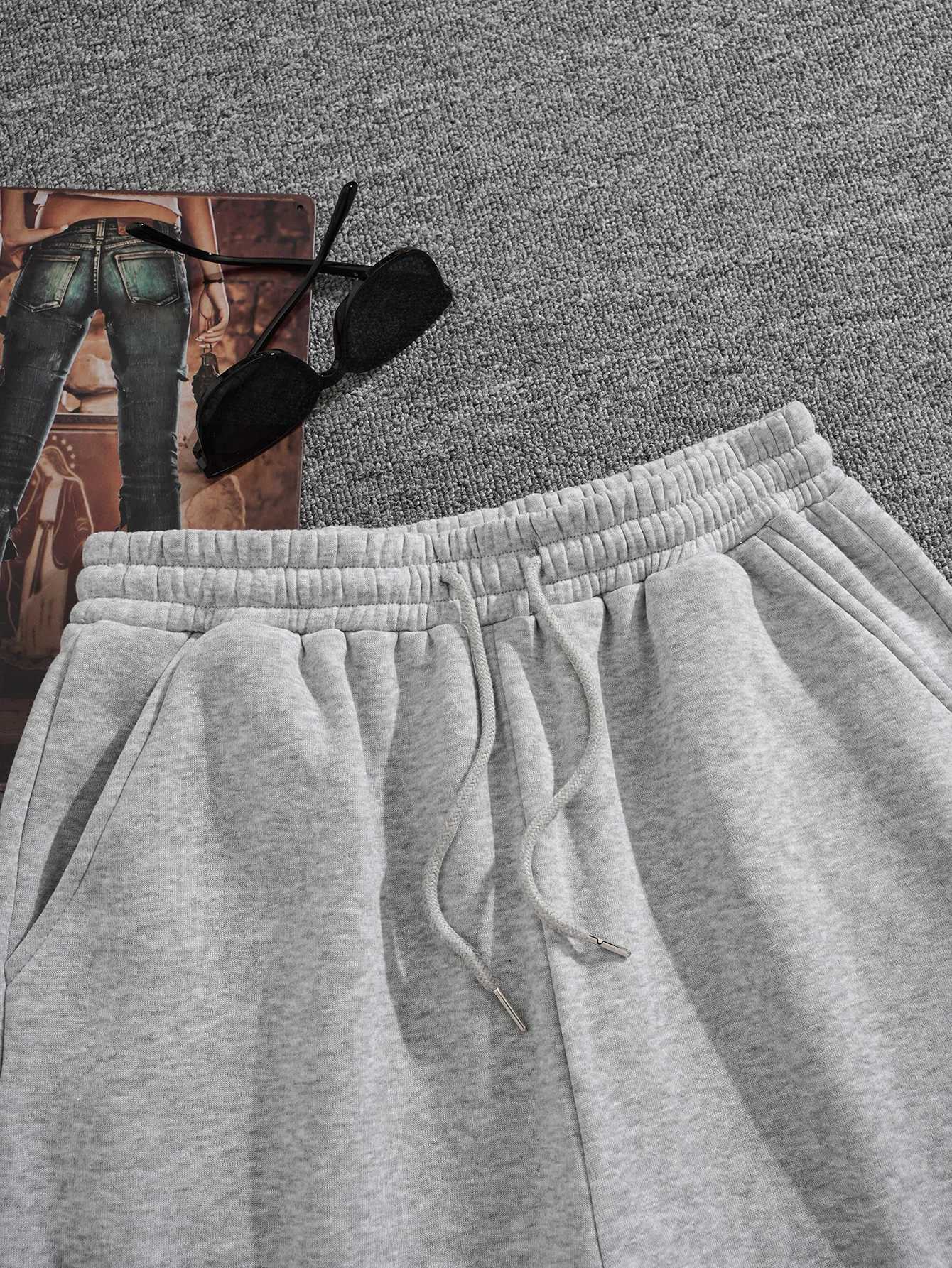 2024 New Solid Color Mens Pure Cotton Drawstring Waist Sports ShortsT250304