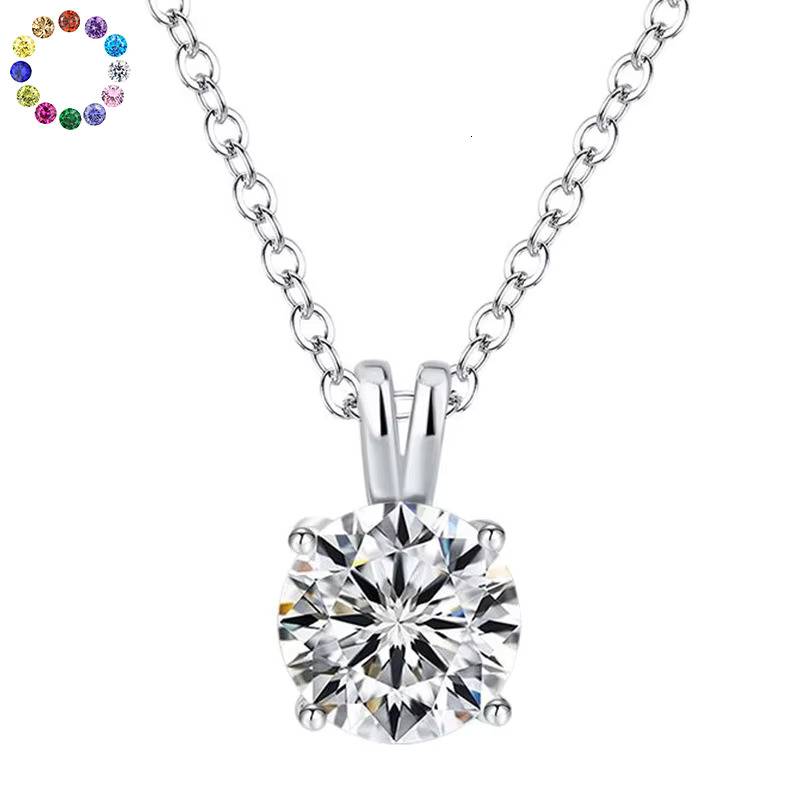 Custom Chain1ct 2ct 3ct D Moissanite Solitaire Drop Necklaces Gold Plated Pendant Sier Chain Jewelry for Women
