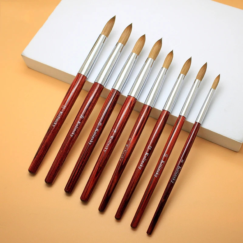 100% pure Kolinsky hair oval nail brush suitable for acrylic applications nail extension tool strip nail drawing pen set 250304