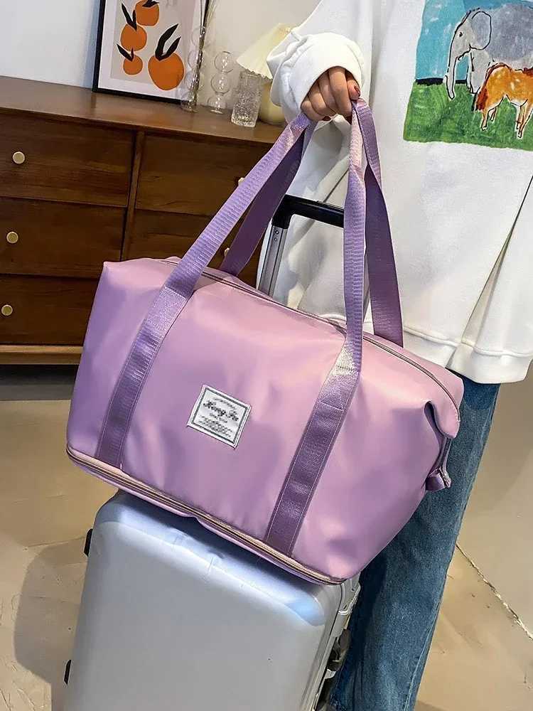 Carry on travel luggage bag gym nylon waterproof sports womens large capacity luggage storage handbag Y250304