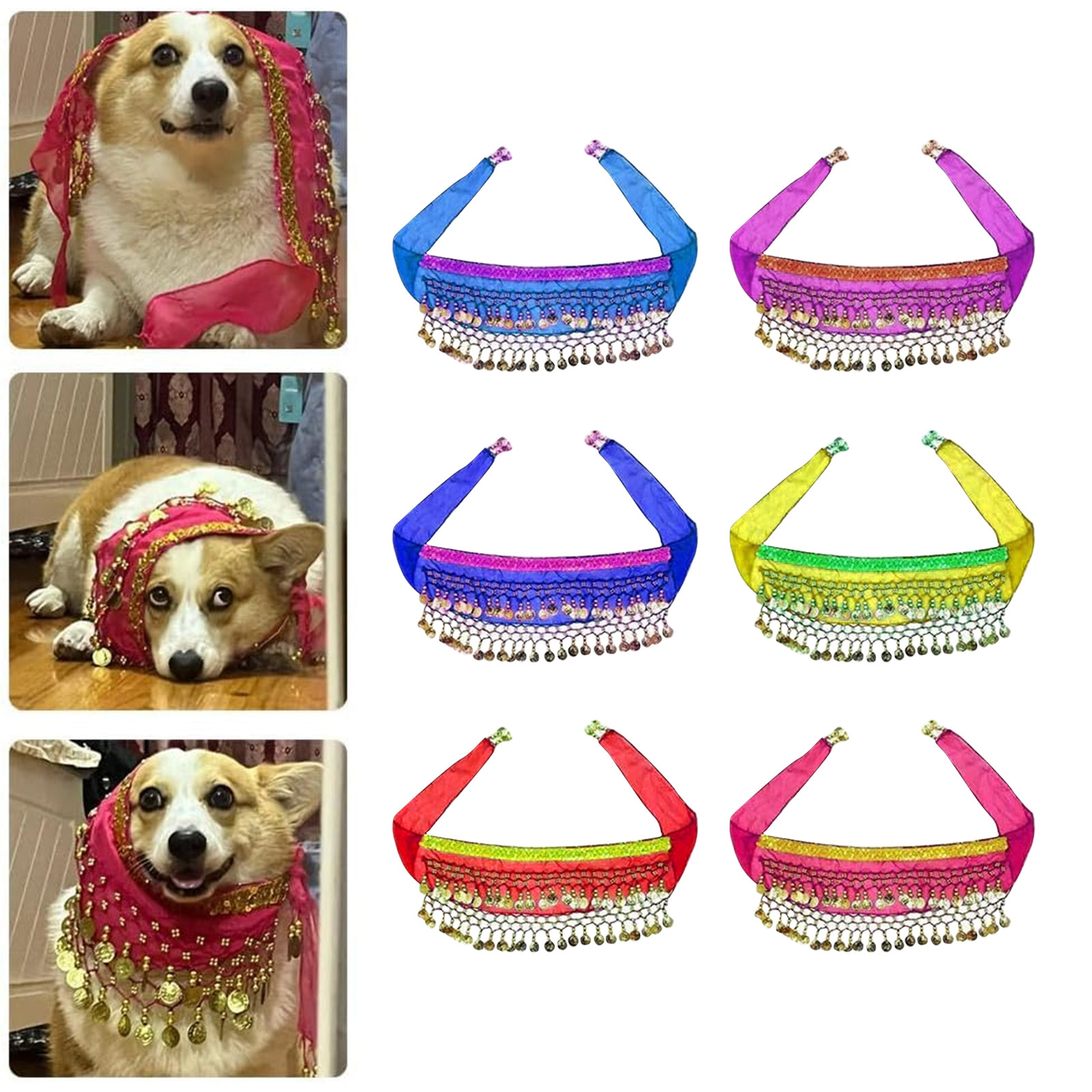 Belly Skirt For Dogs Creative Passionate Puppy Shaking Hip Dance Hip Scarf Decoration Cute Funny Pet Costumes Accessories