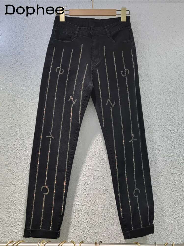 Street Hipster Rhie Denim Skinny Women 2024 New Autumn Stretch High Waist Slim Fit European Goods Cropped Pants