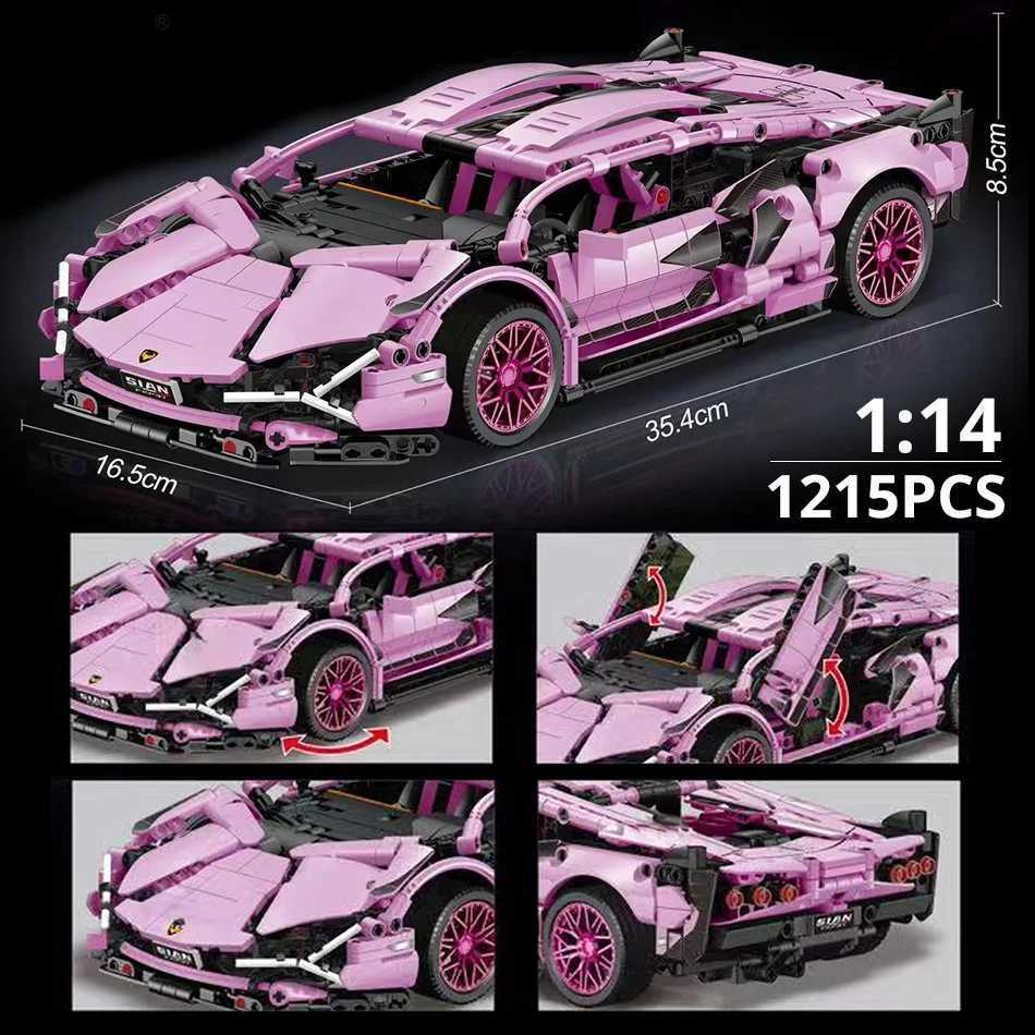 ToylinX 1 14 Building Blocks Car MOC City Speed Car Luxury Auto Racing Vehicle with Super Racers Bricks Toys for Children GiftT250304