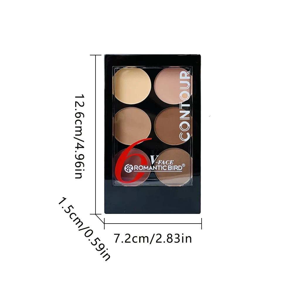 6 Colors Highlight Contouring Powder Palette Face Shadow Makeup With Brush Bronzer Color Correcti 250219