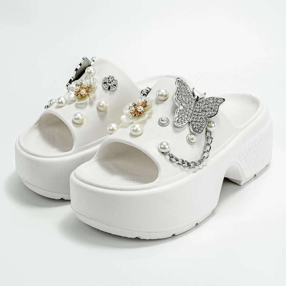 Butterfly Fashionable Sier wer One-e Outdoor Thick-Soled Heightening Sandals E20