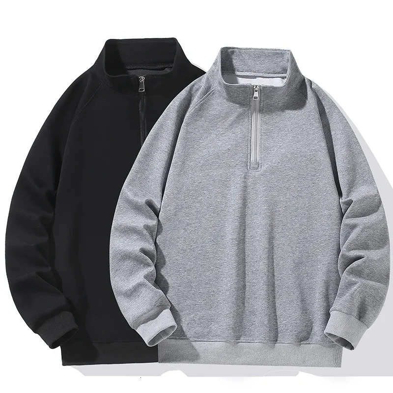 Big Size Clothing Store Sweatshirt Men Half Turtleneck Zipup Long Sleeve Pullover Male Loose Fit Spring Autumn Large Plus 10XL 250304
