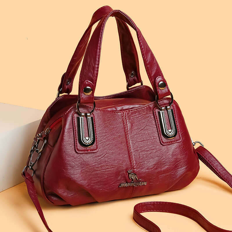 Handbag, Women's New Versatile Middle-Aged Mother Bag, Multi-Layer Large Capacity Single Shoulder Crossbody Bag