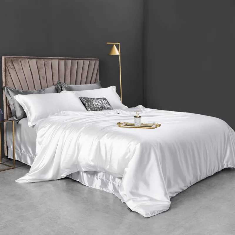 100% Natural Mulberry Silk Bedding Sets Soft Comfortable Bed Cover Sheet Pillowcase Silk Washable Quilt Cover Queen King Size M250304