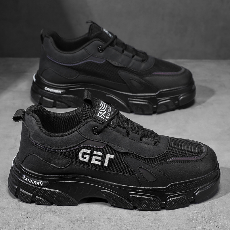 2025 Designer s New Breathable Men s Fashionable Lightweight Versatile Thick Bottom Black Grey Brown Sports And Leisure Board Shoes Men s Sizes 39-44