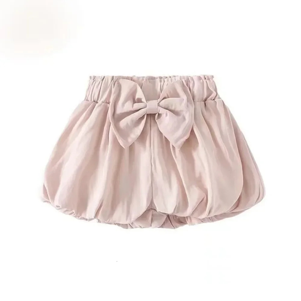 Baby Girls Lantern Shorts Kids Bowtie Short Pant Toddler Infant Trousers Summer Childrens Clothing Korean Style 250304