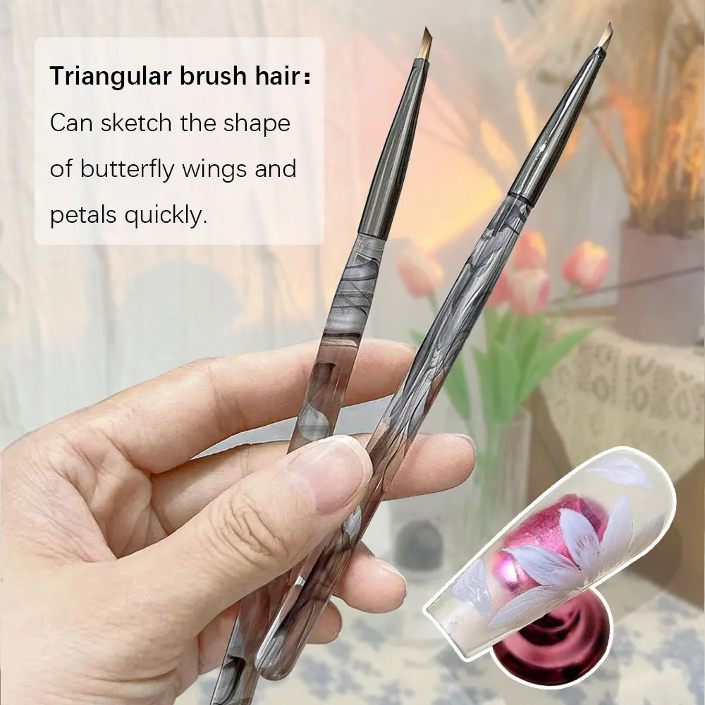 French nail art brush Acrylic professional gel nail polishing machine flower butterfly painting handle tool 250304