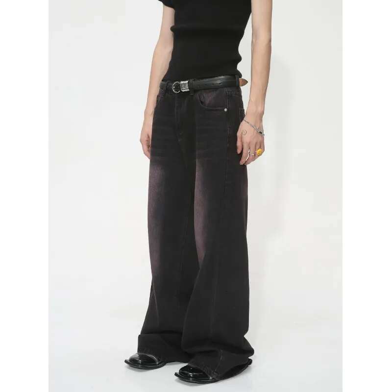 2025 Summer New Korean Edition Loose Wide Leg Drop Or Sweeping Vintage Jeans For Men And Women Y2k Pants