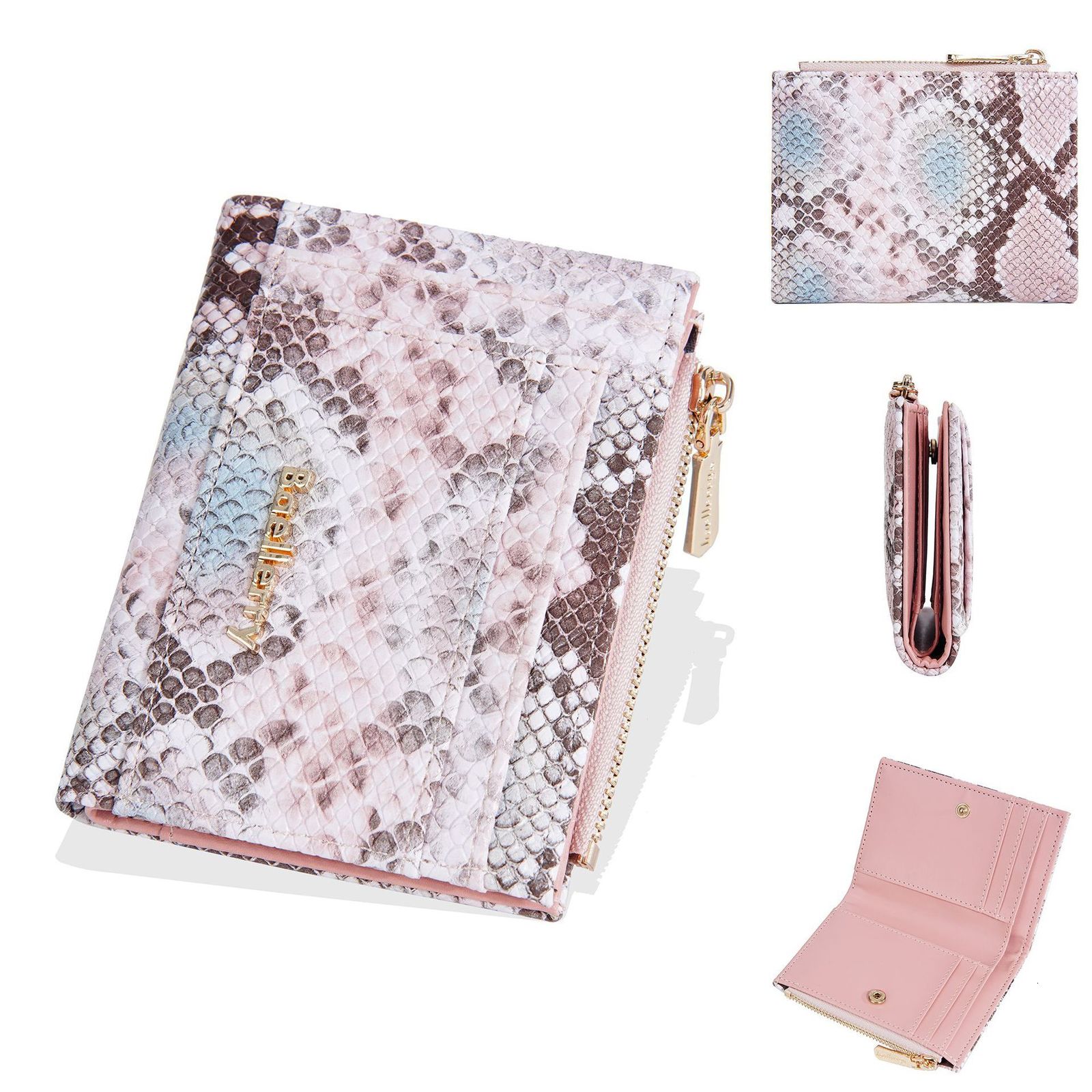 Baellerry Wallet Womens Fashion Serpentine Short Style Multi Card Zipper Premium Zero Wallet 250304