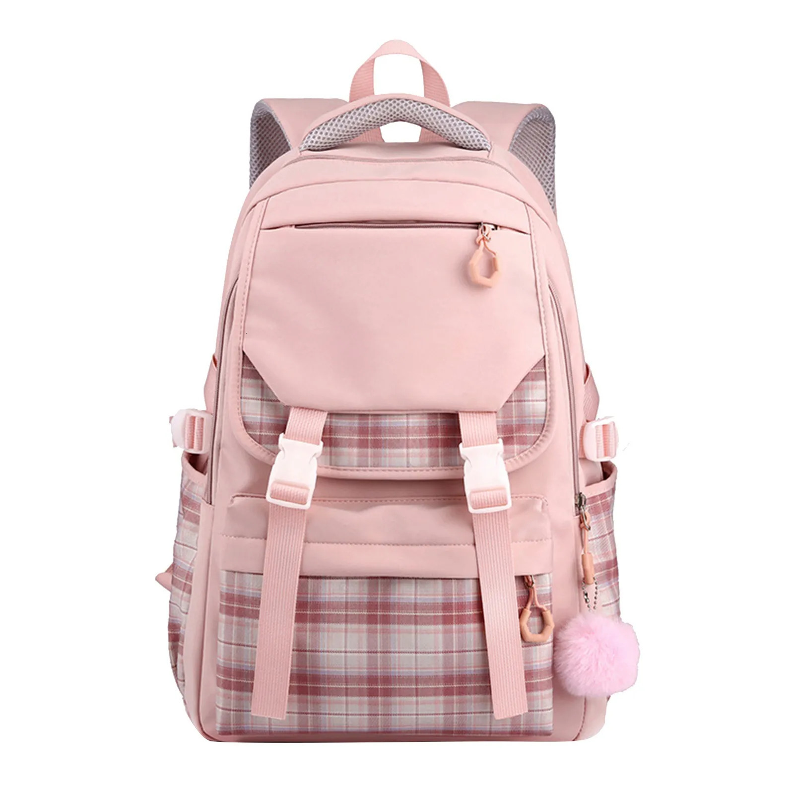 Ship from US Waterproof Teenage Bookbag Nylon Rucksack Schoolbag Adjustable Shoulder Belt Double Zipper Backpack Laptop Dry Backpacks 250304FBB