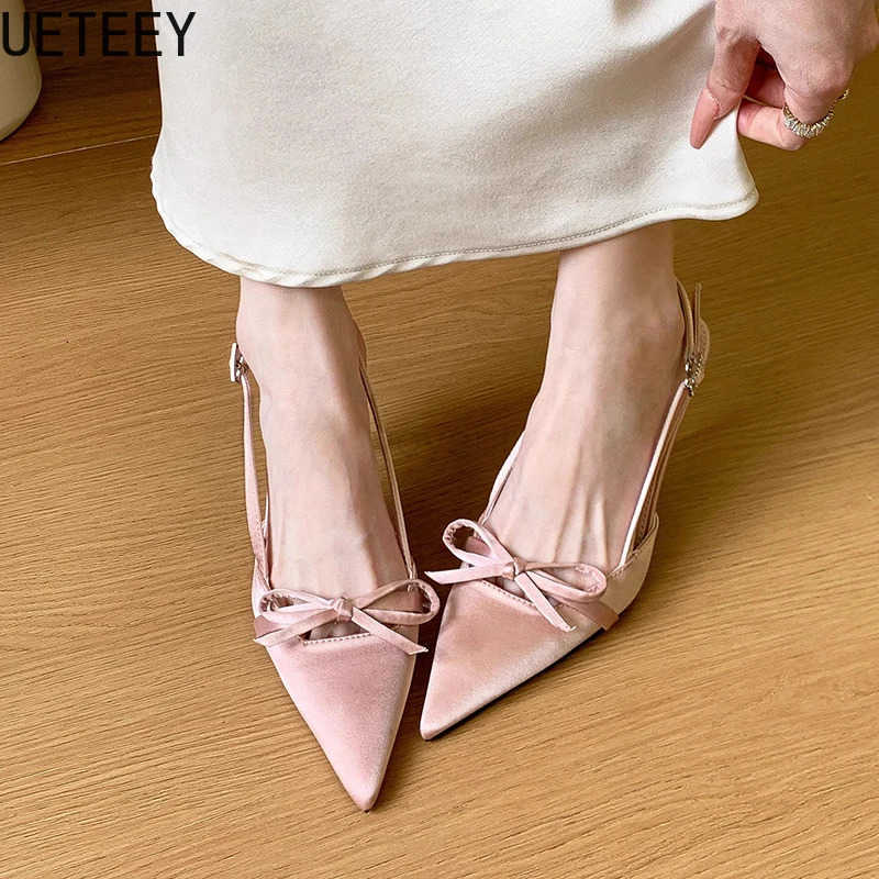 Summer High Heel Wen Sandals Fi Pointed Toe Singbacks Shoes Ladies Elegant Party Dress Sandalias Z250304
