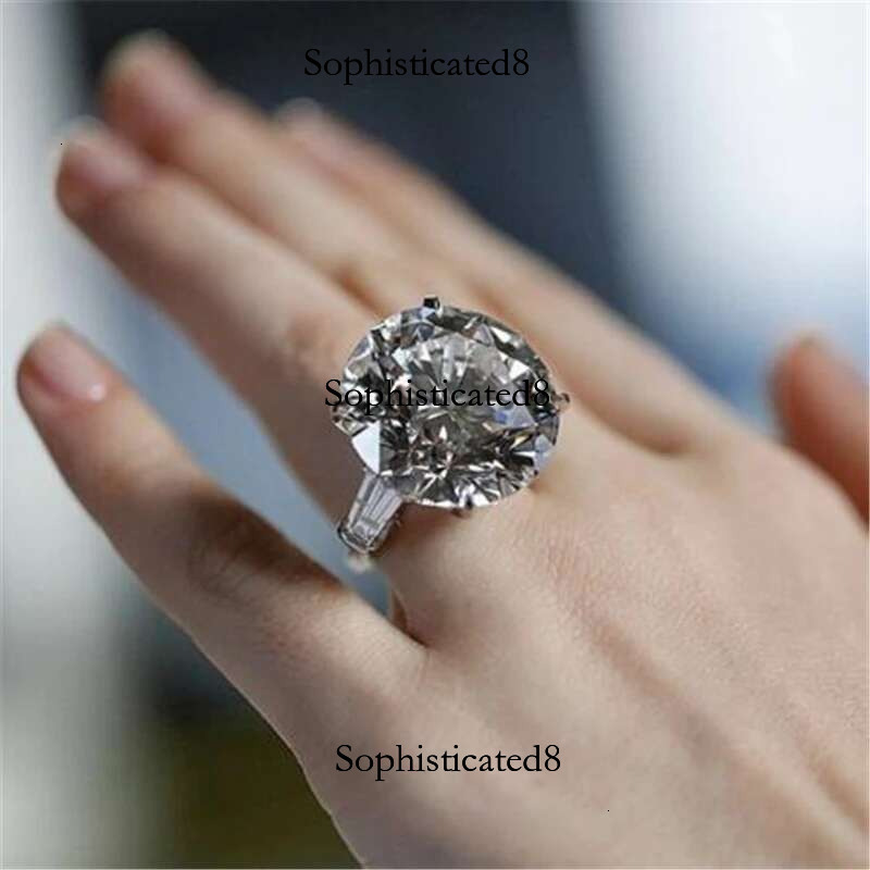 solitaire ring 4ct Lab Dia Ring sterg sier Promise Engagement Wedding band rings for women men Fine Party Jewelry