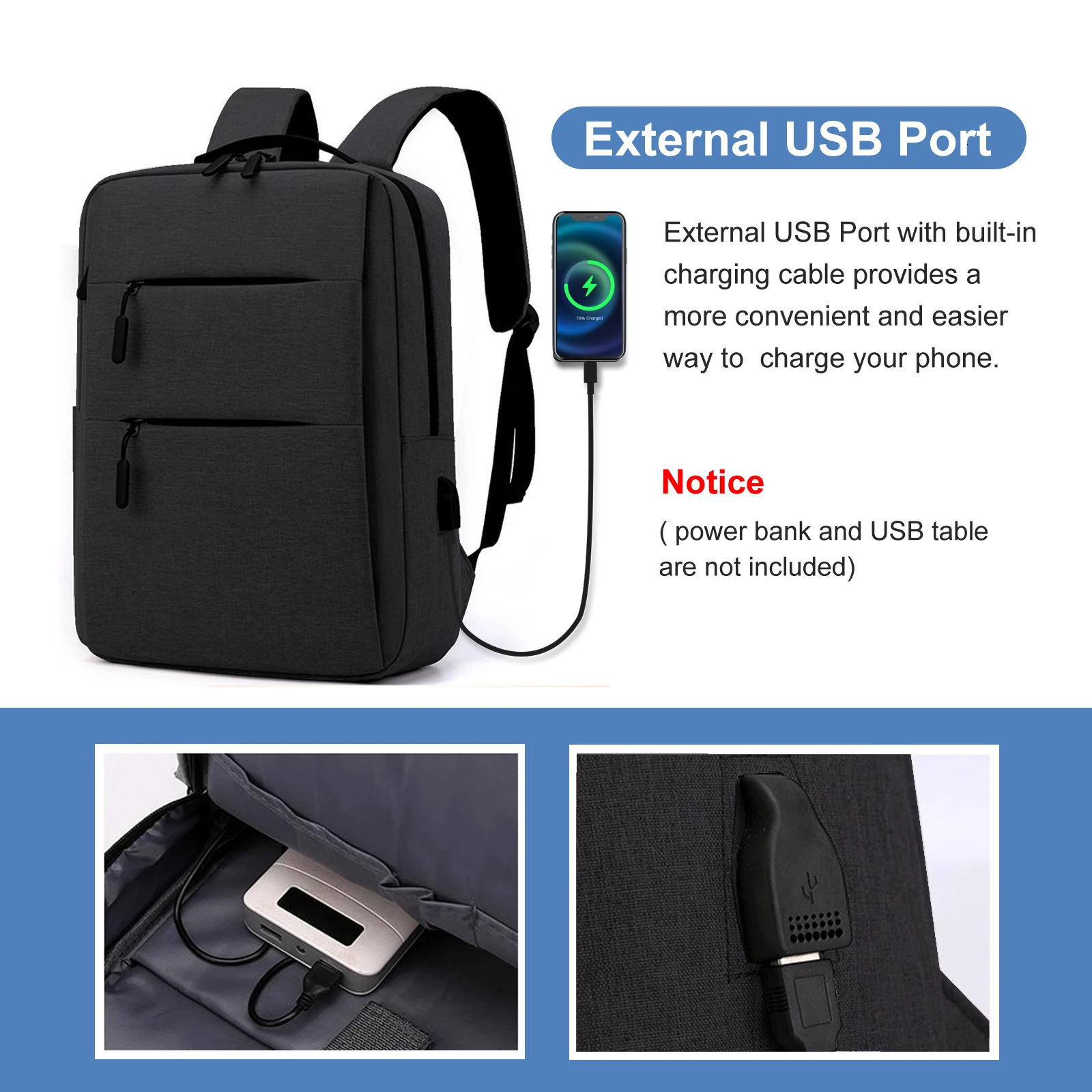 Ship from US Business Travel Laptop Backpack for Men Women AntiTheft Rucksack Casual Daypack Work 250304FBB