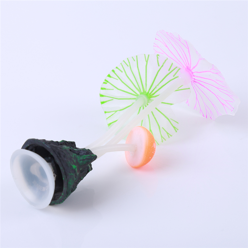 Fluorescent Artificial Plants Fish Tank Decorations Aquarium Water Grass Lotus Mushroom Ornaments Aquarium Landscape