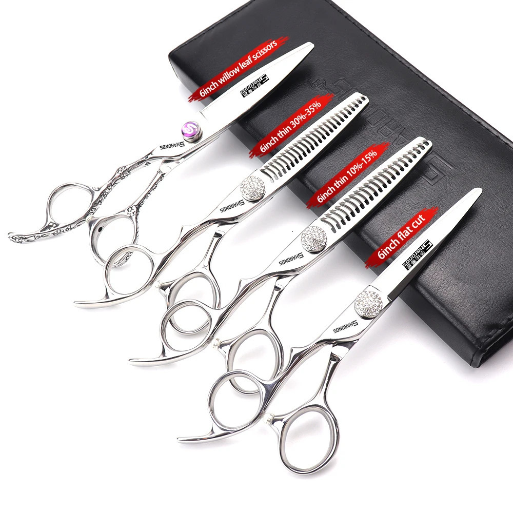 6/7 inch barber scissors Genuine 440C Japanese Steel Hair Scissors Left Handle Hairdressing Scissors Right Handle Barber Shears 250304