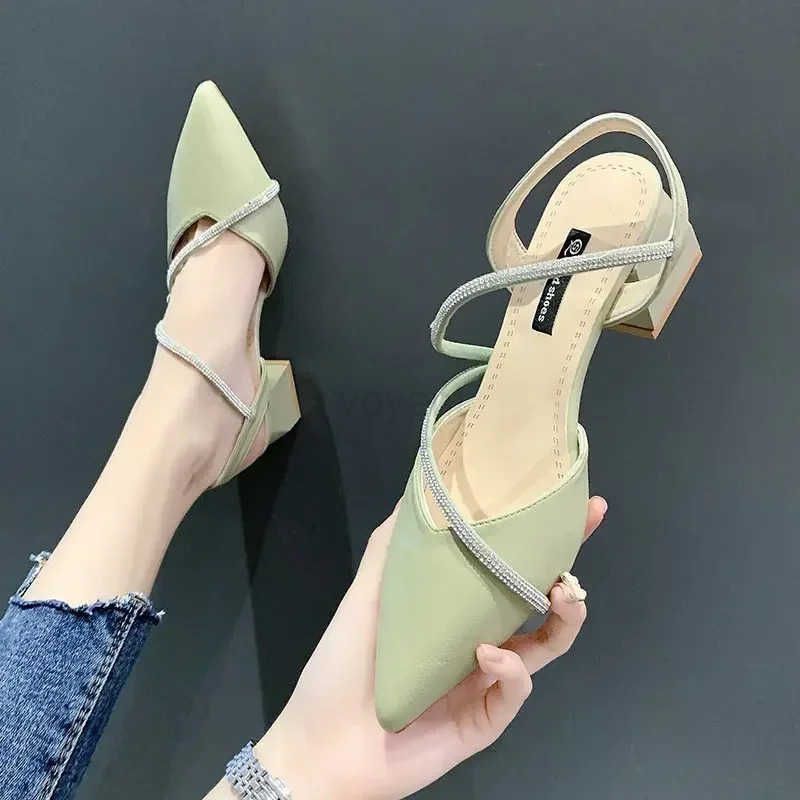 Shoes Trend 2024 Mirror Luxury Sandal Fem Party Sandals Ladies Block H Designer Elegant Cfortable Chunky Summer New Hot Z250304