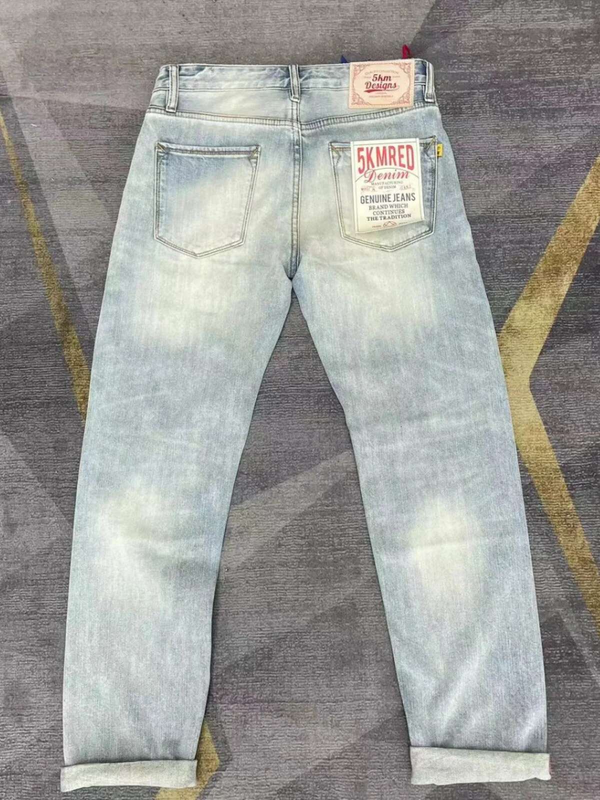Spring Summer Light Blue 12Oz High Quality Seedge Jeans For Men 100% Cotton Vintage Heavy Washed Straight Pants Y2k Youth 501