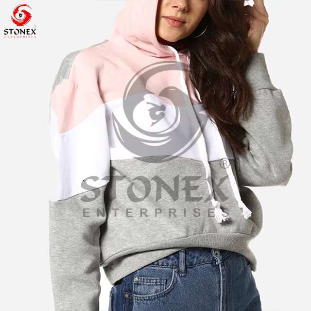 Wholesale OEM Service Long Sleeve Women's New Arrival Solid Color Fashion Wear Hoodies For Ladies.