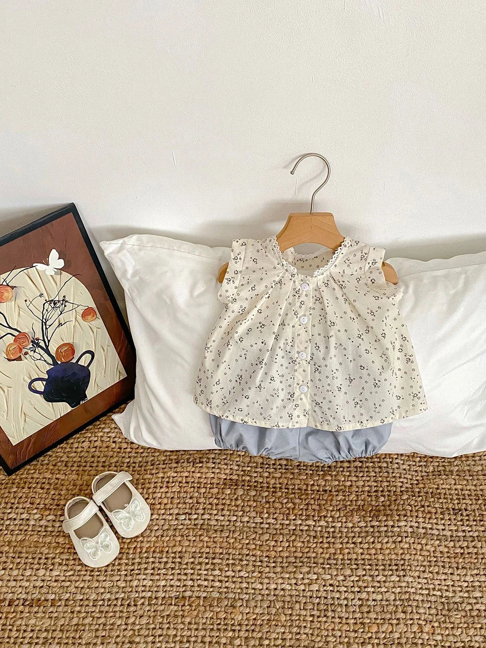 MILANCEL Summer Baby Girls Clothing Set Floral Vest Tee And Bud Bloomer 2 PCS Baby Clothes Suit Causal Girls Outfit 250304