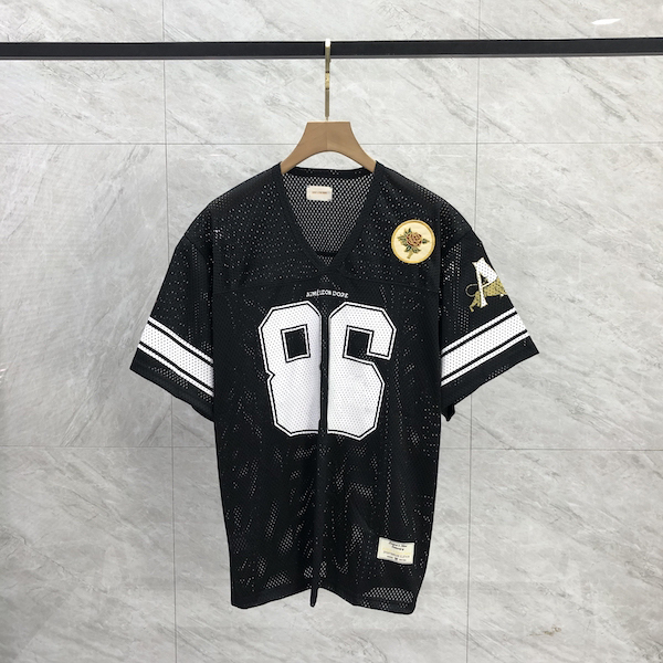 shirt Summer designer Mens T Shirt Embroidered badge print V-neck mesh short sleeved shirt Fashion tees tops size S-XL