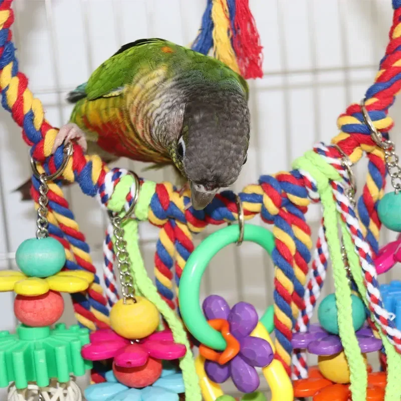 Bird Toys, Bird Supplies, Hanging Rings, Swings, Wooden Plastic Cotton Ropes, Parrot Bite Toys Parrot Toys Bird Accessories