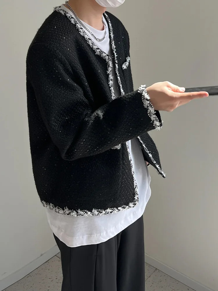 SYUHGFA Mens Wear 2024 Autumn High Quality Round Collar Loose Coat Korean Streetwear Fashion Single Breasted Jacketst 250304