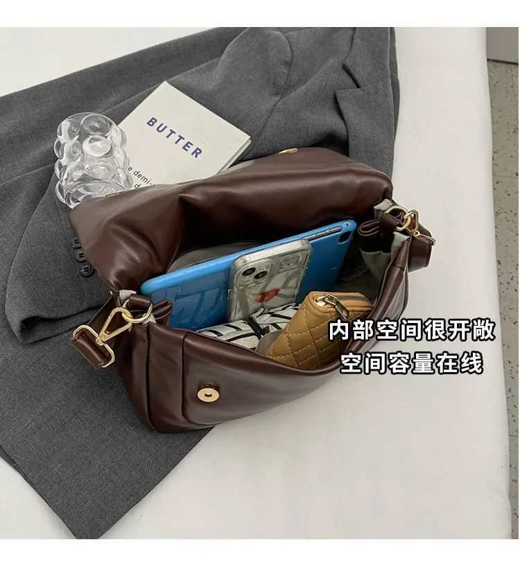 Brand Designer PU Leather Padding Quilted Womens Shoulder Bag Retro Crossbody Bag Flap Handbag Y250303