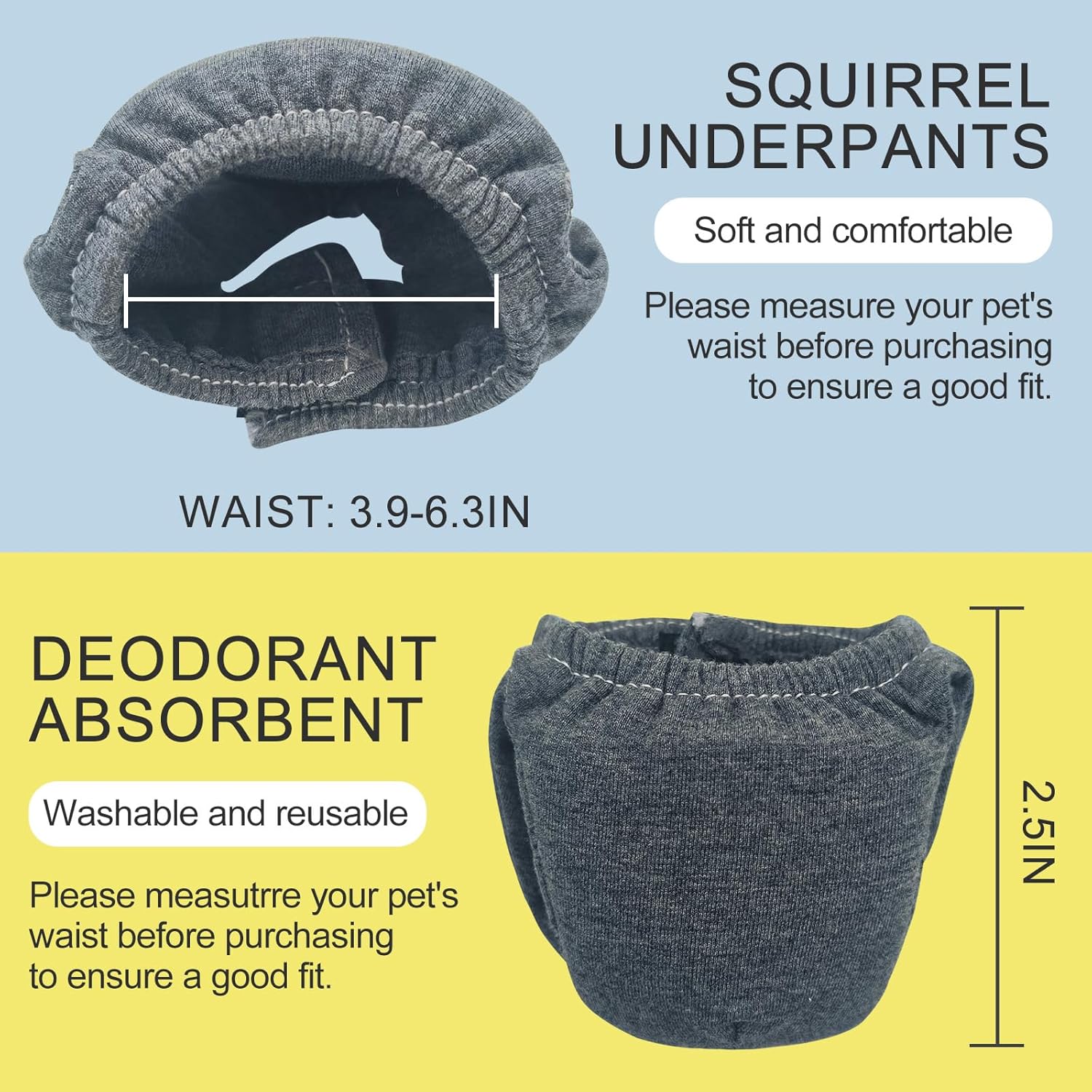 2pcs Hamster Underwear Set Reusable Washable Pet Diapers For Guinea Pig Hamsters Hedgehogs And Other Small Pets