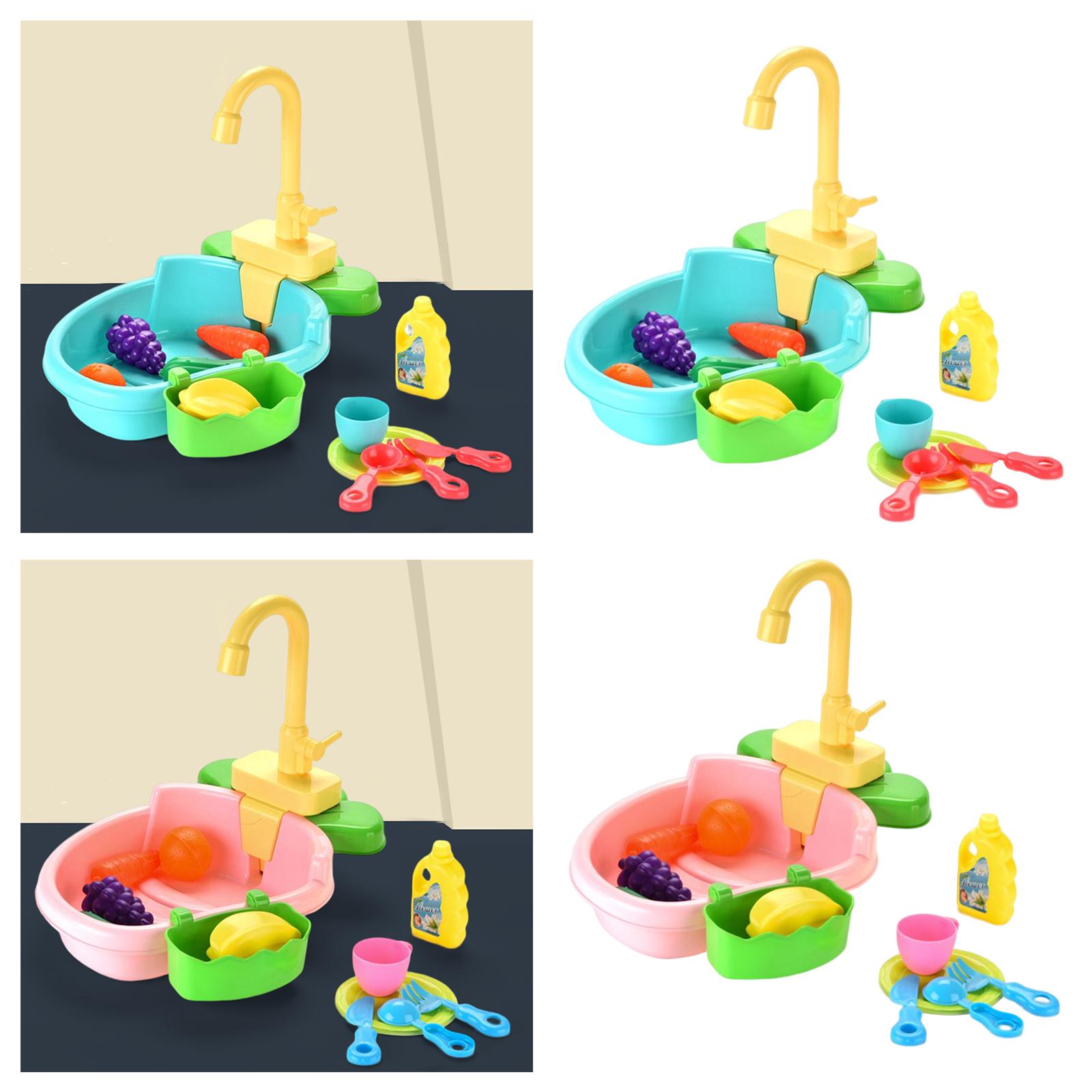 Boys Girls Kitchen Sink Toys Play House Pretend Role with Running Water