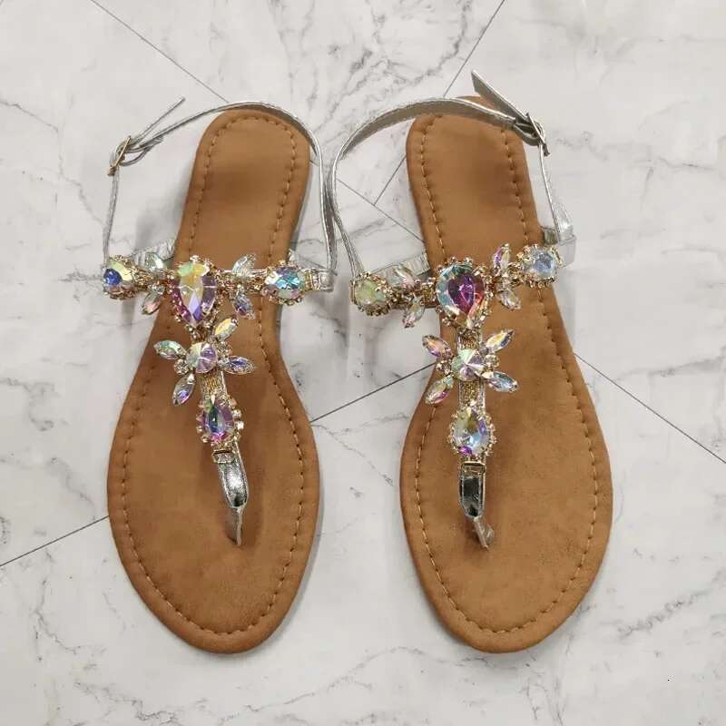 New Sandals 2025 Women Gladiator Summer Dia Buckle Fashion Female Sandal Roman Rhies Flat Woman's Casual Shoes