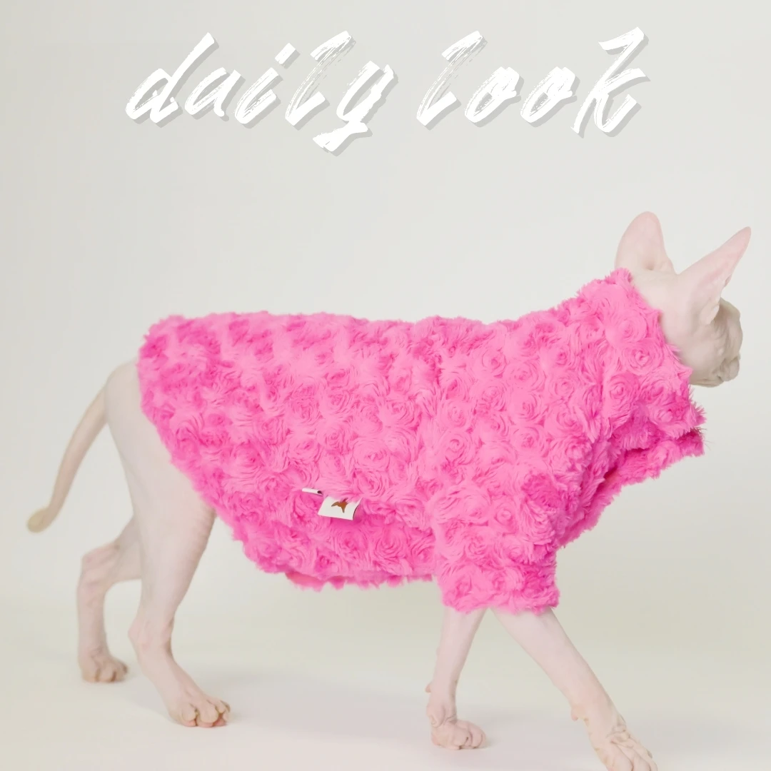 Hairless Cat Clothes Winter Warm Thick Cat Apparel for Sphynx Cats, Devon Rex Cats,Small Cats and Dogs