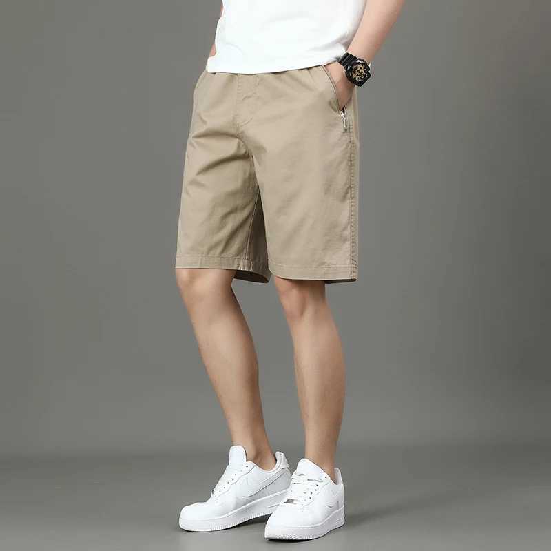 Summer new mens work shorts pocket zip trend versatile casual trousers five work trousersT250304
