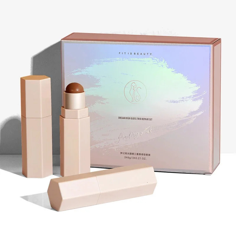 High Quality Bronzer Contour Stick Makeup For Face Highlighter Makeup Shadow Bronzer Lasting Concealer Facial Brighten Cosmetics 250227