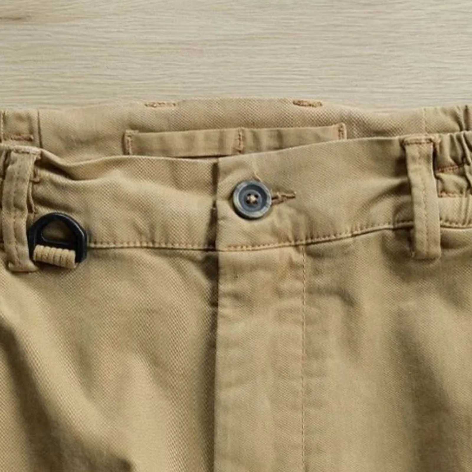 Mens Fashion Casual Loose Hip Hop Nine Point Casual Pants Tie Foot Pants Multi Pocket Denim Jogger Pants Men Baggy Harem JeanXJ250303