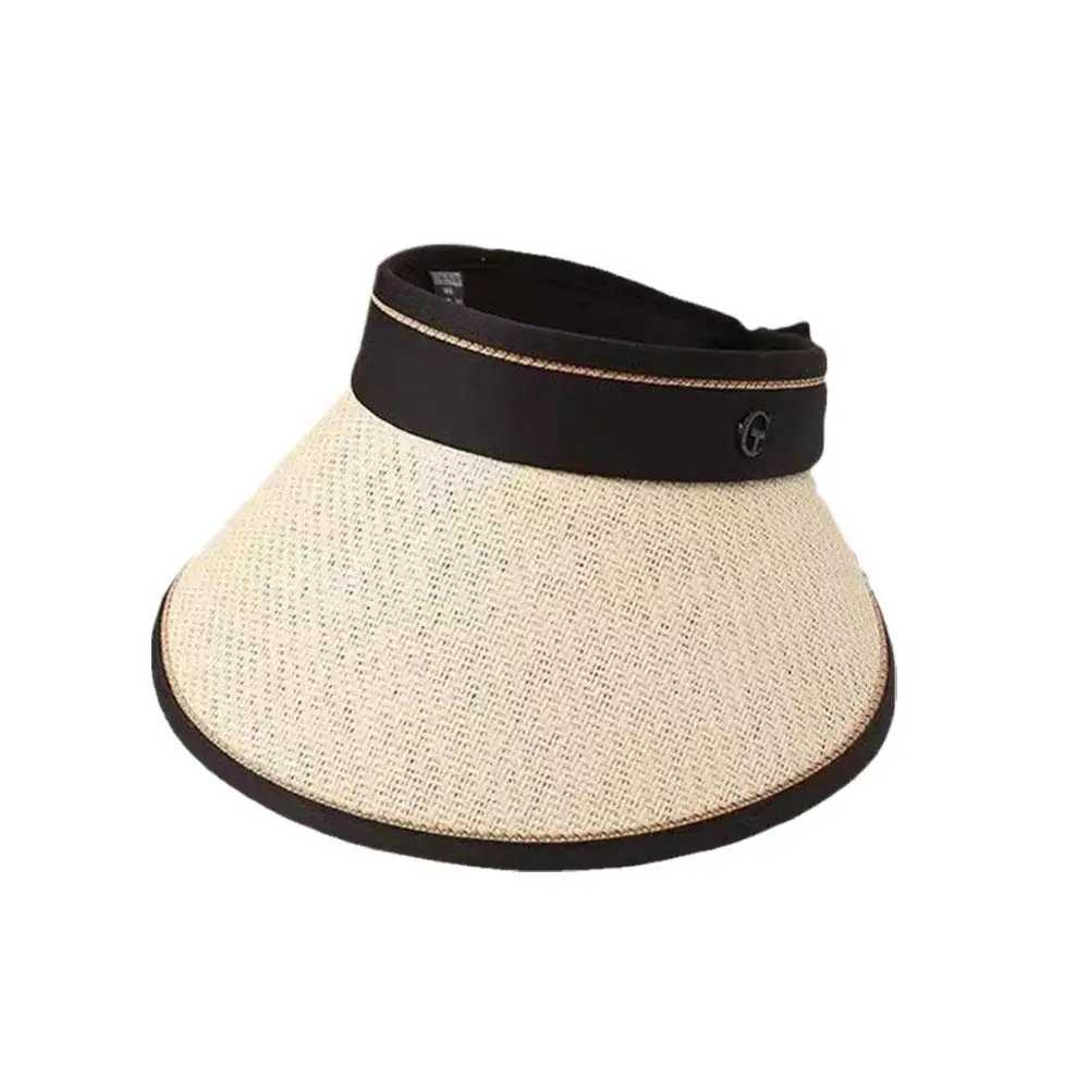 Foldable Sun Protection Hat Fashionable Casual Str Hat Outdoor Sun Hat Protection Women With Cycling Beach Sunshade Trave CsXJ250304