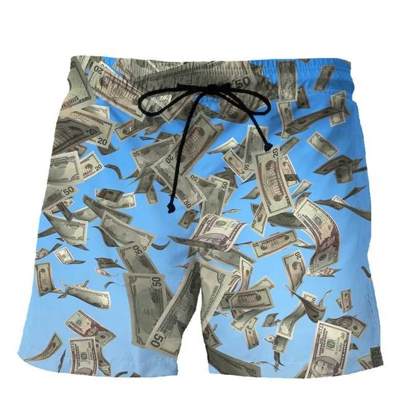 Funny 3d Printed Dollar Beach Shorts For Men Kids Summer Personalized Fashion Swim Trunks Cool Street Short Pants Women ClothingT250304