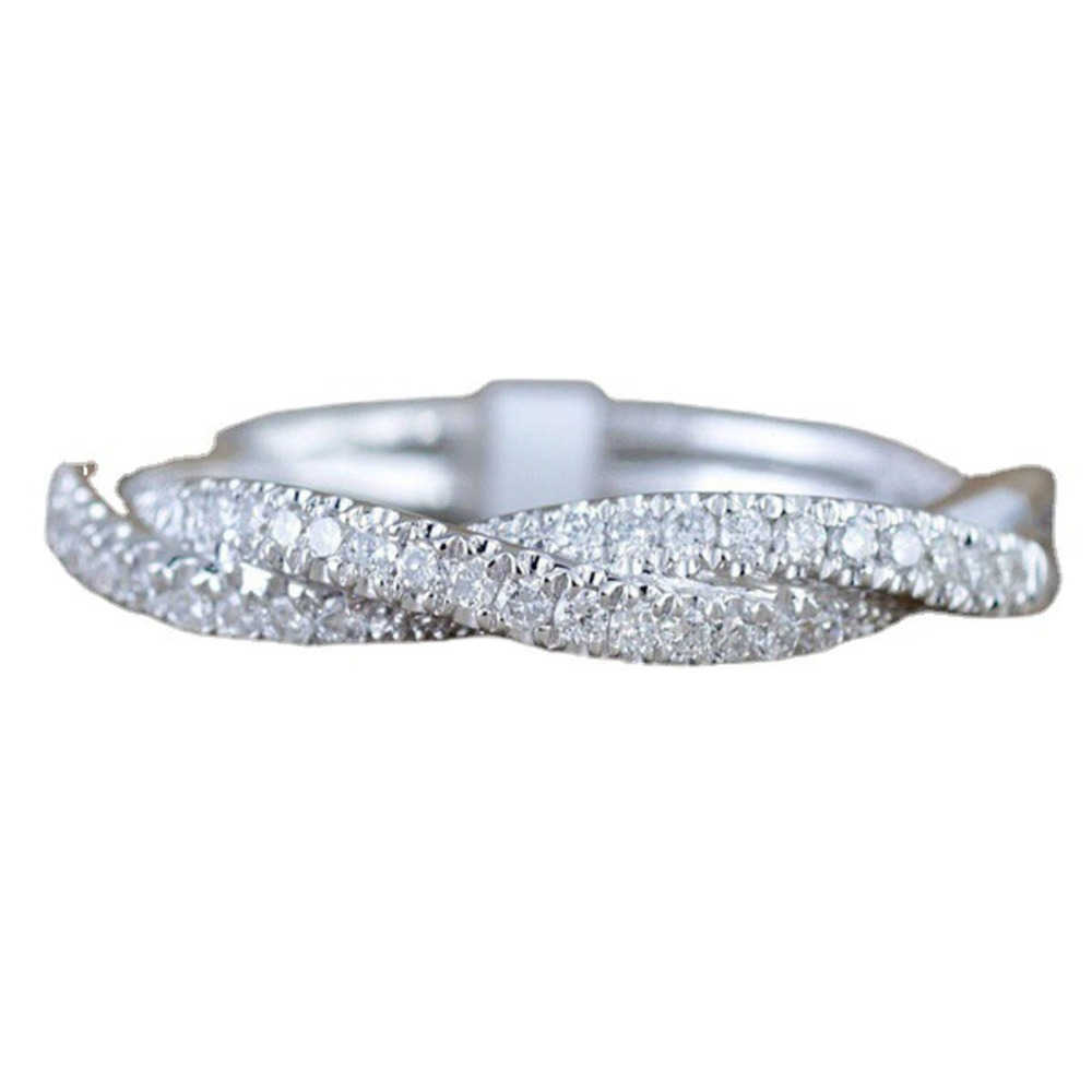 Couple Rings New twist rope Fried Dough Twists ring fashion micro set zirconium plated rose gold plated silver ring r5008 H25303