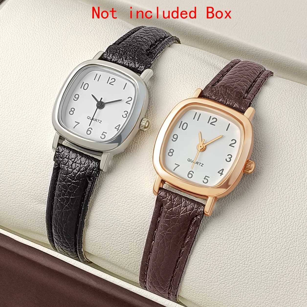 2Pcs es Women Couple Quartz Wrist Women Pu Lether es Ladies Clock Festival Gift female watchXJ250304
