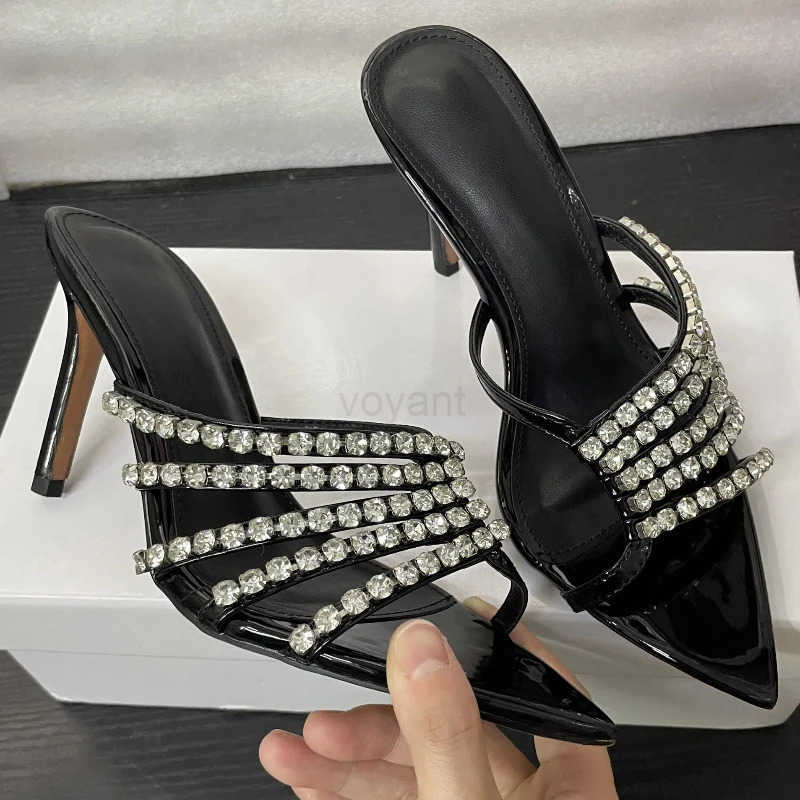 New Summer Wens High Heel Sandals Open Toe Pointed Rhine High Heel Slippers e-strap Sandals Z250304
