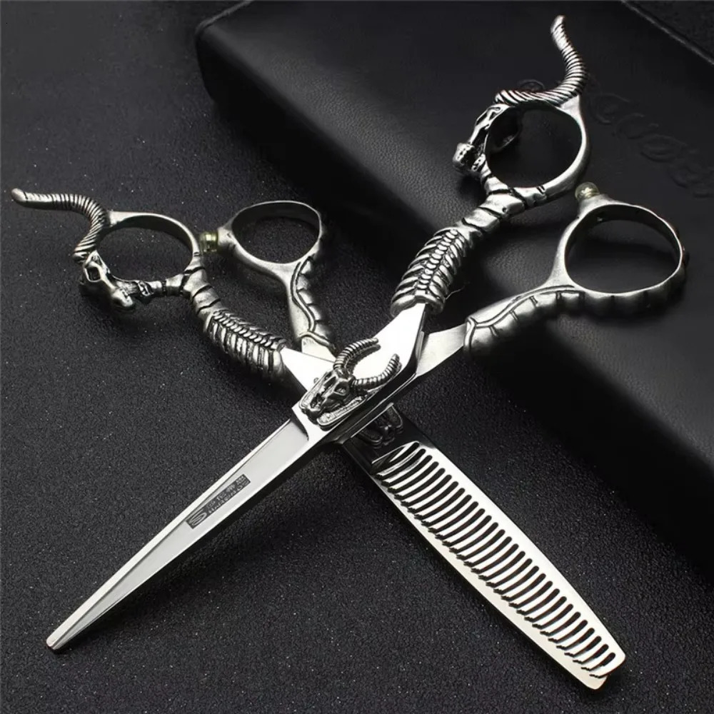 SHARONDS 6 Inch Professional Hairdressing Scissors Hairdresser Clipper Japanese 440c Barber Shears Cutting Thinning Scissors 250304