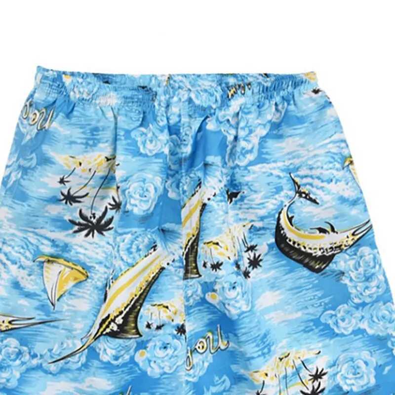 Summer Mens Equal Size Beach Pants 2023 Hawaiian Style Fake Print Multi-Color Patchwork Shorts Everyday Casual ShortsT250304