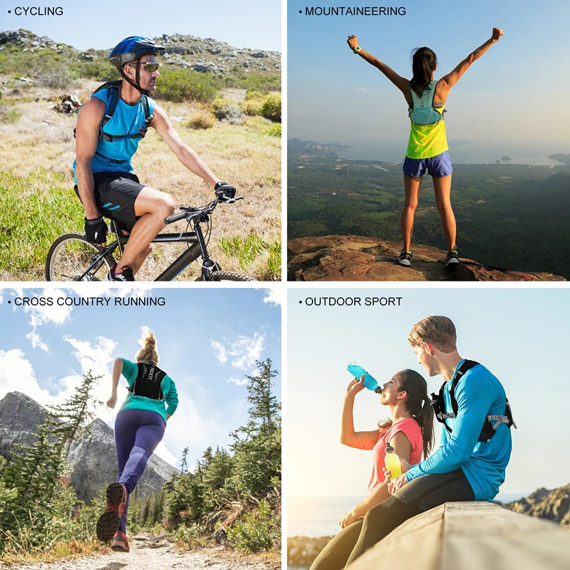 Outdoor trail running 5L ultra light backpack moisturizing jogging vest mens breathable marathon bike bag water bottle 500ML 250303
