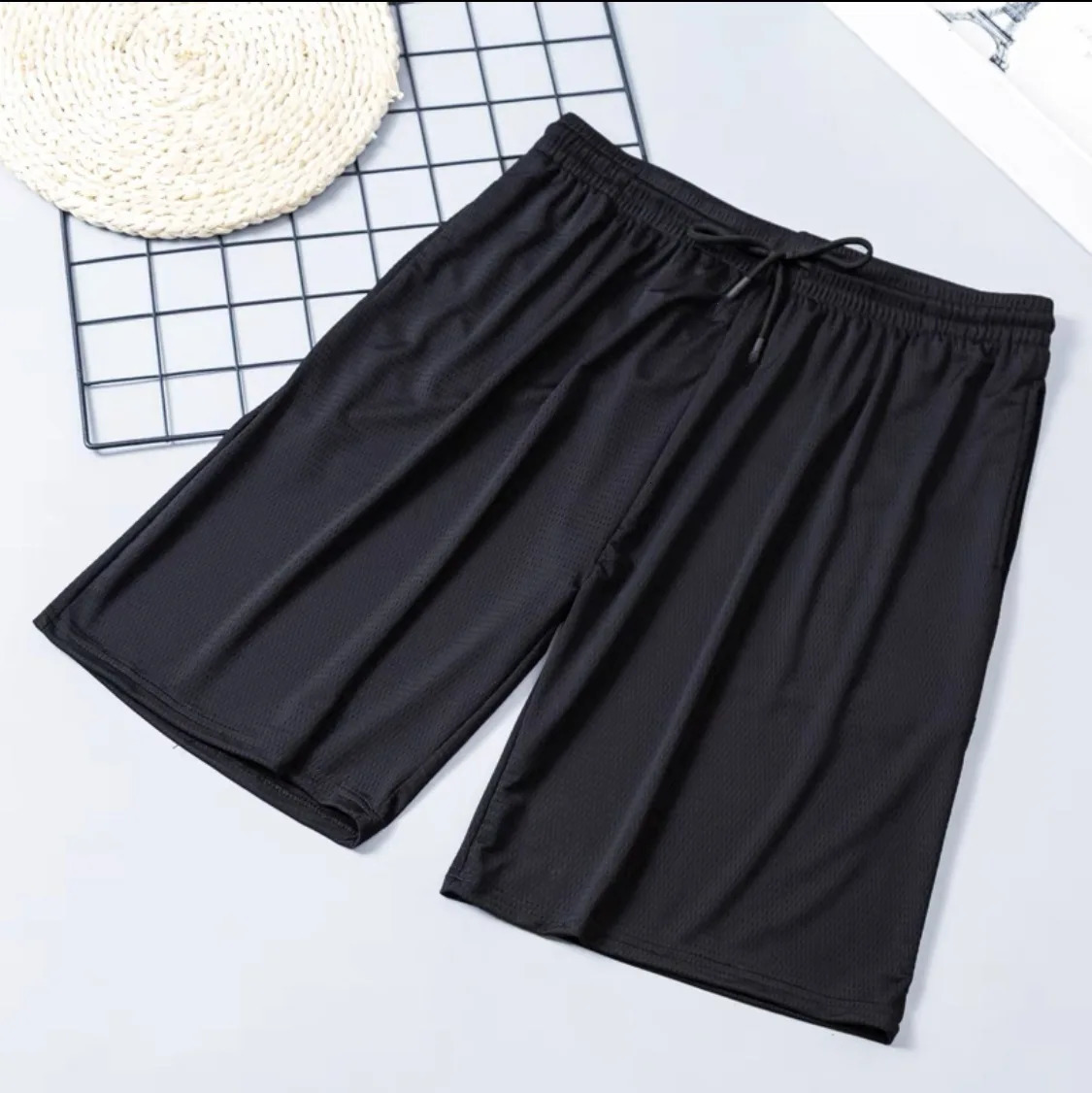 2024 Mens Sports Shorts Fast Slow Run Breathable QuickDry Mesh Gym Fitnesssolid Color Polyester Casualwear 250225