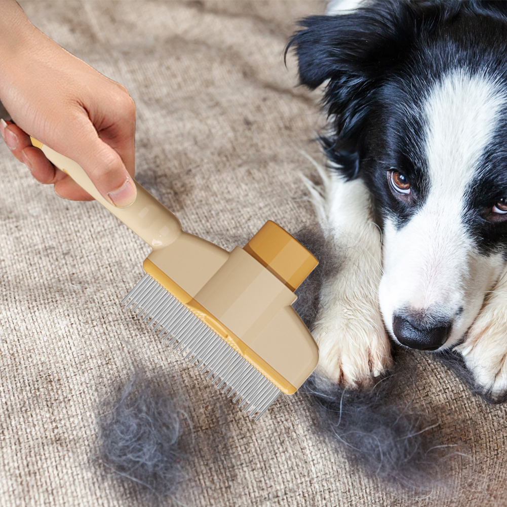 Cat Brush with Release Button Self Cleaning Slicker Brush Dog Deshedding Brush Pet Grooming Brush for Dogs and Cats