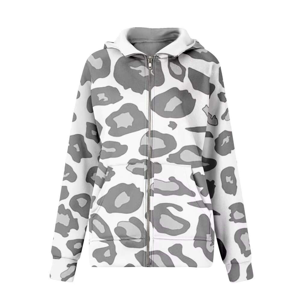 Custom Printing Hoodie Women's Sweatshirt Hooded Casual Zip-Up Boxy Fit Solid Printed Tops Autumn Pullover Hoodies Female-Mg266