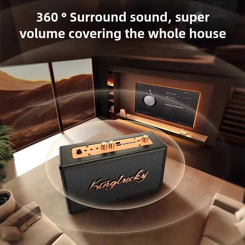 Kinglucky S16 Audio Speaker Wireless Big Powerful Sound with 1-2 Wireless Microphones Home Family Singing Childrens Z250304
